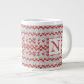 RED NORDIC STRICK Big Tasse + Initial (Vorderseite Rechts)