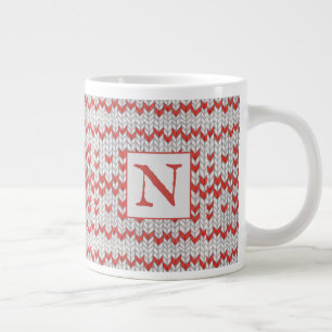 RED NORDIC STRICK Big Tasse + Initial