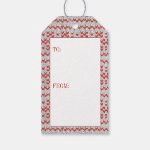 RED NORDIC STRICK - Geschenktasten Geschenkanhänger