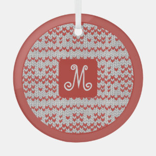 RED NORDIC STRICK Glaszirkel Ornament Aus Glas