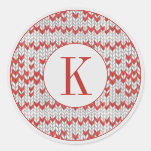 RED NORDIC STRICK Große Round Stickers + Ursprüngl