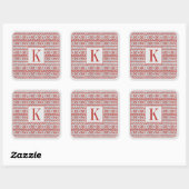 RED NORDIC STRICK Große Square Stickers + Ursprüng (Blatt)