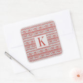 RED NORDIC STRICK Große Square Stickers + Ursprüng (Umschlag)