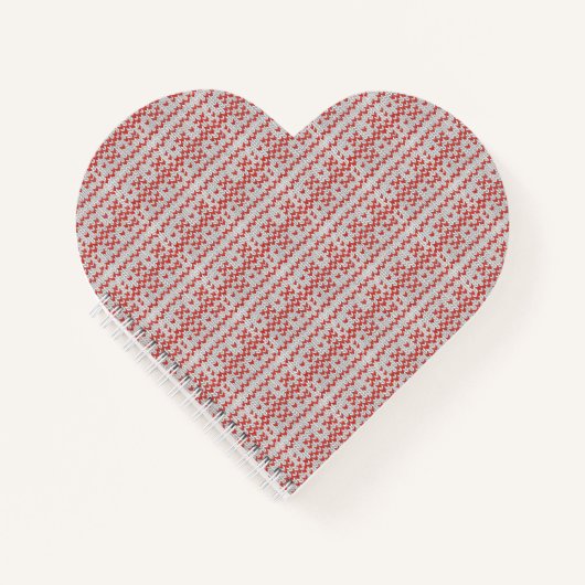 RED NORDIC STRICK Heart Shape Notebook Notizblock (Vorderseite)