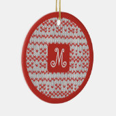 RED NORDIC STRICK Keramik Circle Ornament (Rechts)