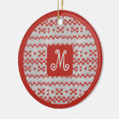 RED NORDIC STRICK Keramik Circle Ornament (Links)