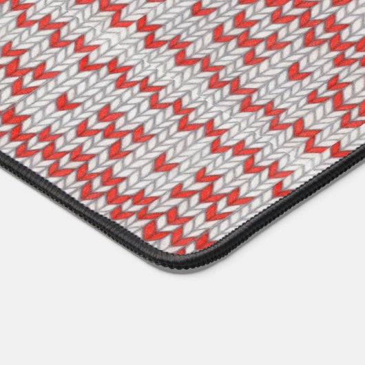 RED NORDIC STRICK Office Studio Desktop Mat Schreibtischunterlage (Ecke)