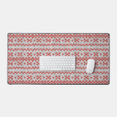 RED NORDIC STRICK Office Studio Desktop Mat Schreibtischunterlage (Tastatur & Maus)