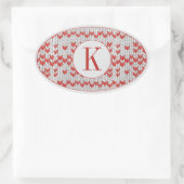 RED NORDIC STRICK Oval Stickers + Initial (Tasche)