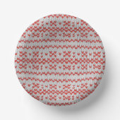 RED NORDIC STRICK Paper Bowls Pappteller (Vorderseite)