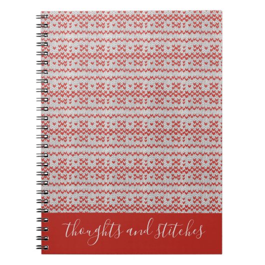 RED NORDIC STRICK SpiralNotebook + Text II Notizblock (Vorderseite)