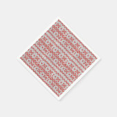 RED NORDIC STRICK Standard Cocktailpapier Napkins Serviette (Ecke)