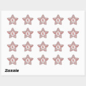 RED NORDIC STRICK Star Shape Stickers + Initial (Blatt)