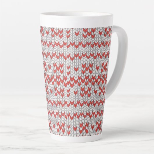RED NORDIC STRICK Tall Latte Tasse (Rechte Ecke)