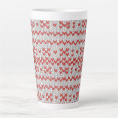 RED NORDIC STRICK Tall Latte Tasse (Vorderseite)