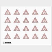 RED NORDIC STRICK Triangle Shape Stickers + Initia (Blatt)