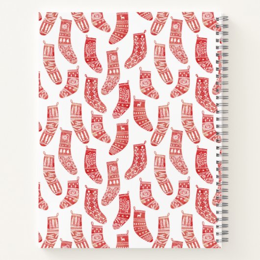 Red Nordic Strumpfs Custom Christmas Rezept Notizblock (Rückseite)