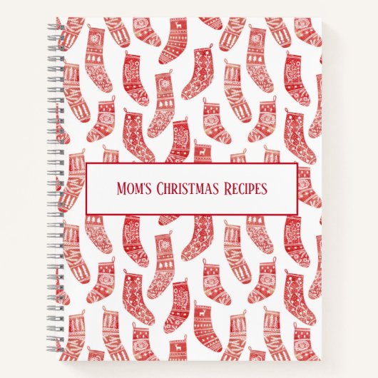 Red Nordic Strumpfs Custom Christmas Rezept Notizblock (Vorderseite)