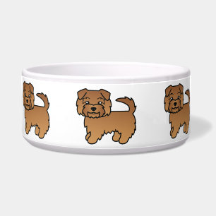 Red Norfolk Terrier Cartoon Dog Napf