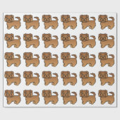 Red Norfolk Terrier Cartoon Dog Pattern Geschenkpapier (Flach)