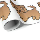 Red Norfolk Terrier Cartoon Dog Pattern Geschenkpapier (Rolleneckpunkt)