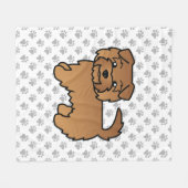 Red Norfolk Terrier Cartoon Dog & Paws Fleecedecke (Vorderseite (Horizontal))