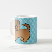 Red Norfolk Terrier Cartoon Illustration Kaffeetasse (Vorderseite Links)