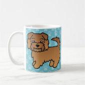 Red Norfolk Terrier Cartoon Illustration Kaffeetasse (Links)