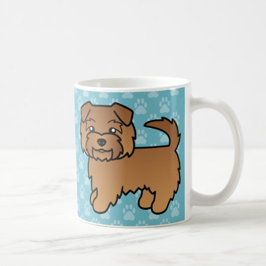 Red Norfolk Terrier Cartoon Illustration Kaffeetasse (Rechts)