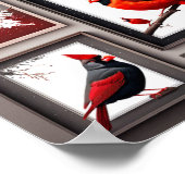 Red Northern Kardinal Bird Poster (Ecke)