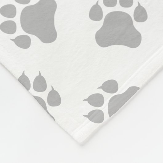 Red Norwich Terrier Cartoon Dog & Paws Fleecedecke (Ecke)