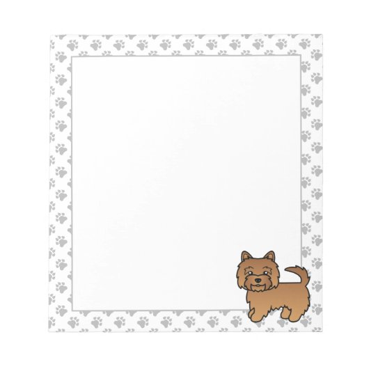 Red Norwich Terrier Niedlich Cartoon Dog Notizblock (Vorderseite)