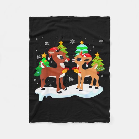 Red Nose Reindeer And Clarice Christmas Tree Kids Fleecedecke (Vorderseite)
