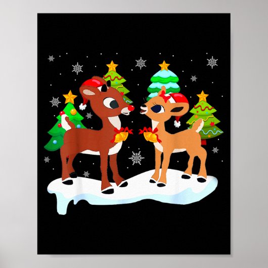 Red Nose Reindeer And Clarice Christmas Tree Kids  Poster (Vorne)