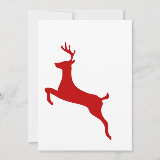 Red Nose Reindeer Christmas Folded Greeting Card Einladung (Vorderseite)