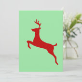 Red Nose Reindeer Christmas Folded Greeting Card Einladung (Stehend Vorderseite)