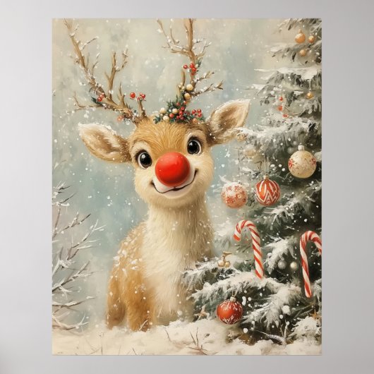 Red Nose Reindeer Christmas Poster (Vorne)