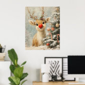 Red Nose Reindeer Christmas Poster (Heimbüro)