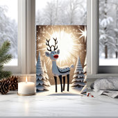 Red Nose Reindeer Feiertagskarte