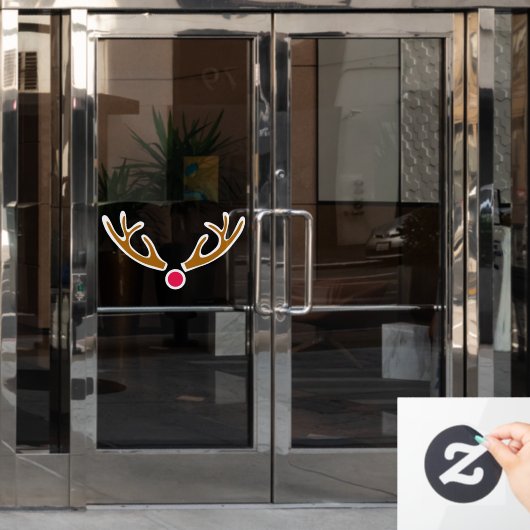 Red Nose Reindeer  Fensteraufkleber (Büro Tür)