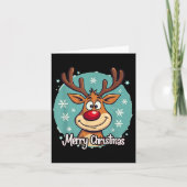 Red Nose Reindeer Funny Merry Christmas Men Women Karte (Vorderseite)