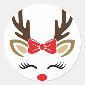 Red Nose Reindeer Runder Aufkleber