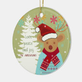 Red Nose Reindeer Snowflake Familie Name Weihnacht Keramik Ornament (Links)