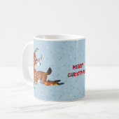 Red Nose Reindeer Vintage Kunst Kaffeetasse (Vorderseite Links)