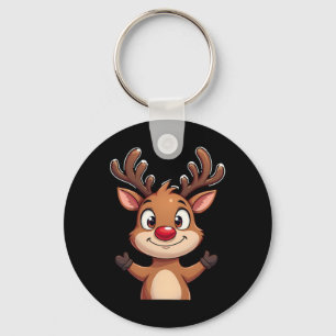 Red Nose Reindei Weihnachten Niedlicher Feiertag D Schlüsselanhänger