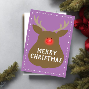 Red Nose Rentier mit Holiday Card Feiertagskarte