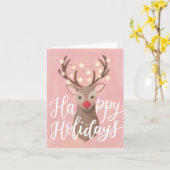 Red Nose Rentier Weihnachtskarte Karte (Gelbe Blume)