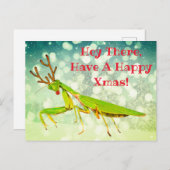 Red Nosed Beten Mantis Merkwürdige Weihnachtspostk Postkarte (Vorne/Hinten)