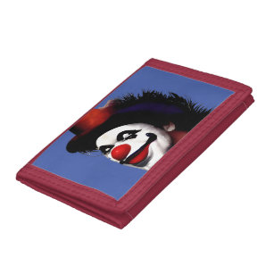 Red Nosed Clown: Ein spielerisches Design mit schw Tri-fold Geldbeutel