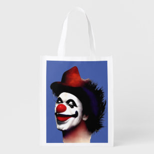 Red Nosed Clown: Ein spielerisches Design mit schw Wiederverwendbare Einkaufstasche